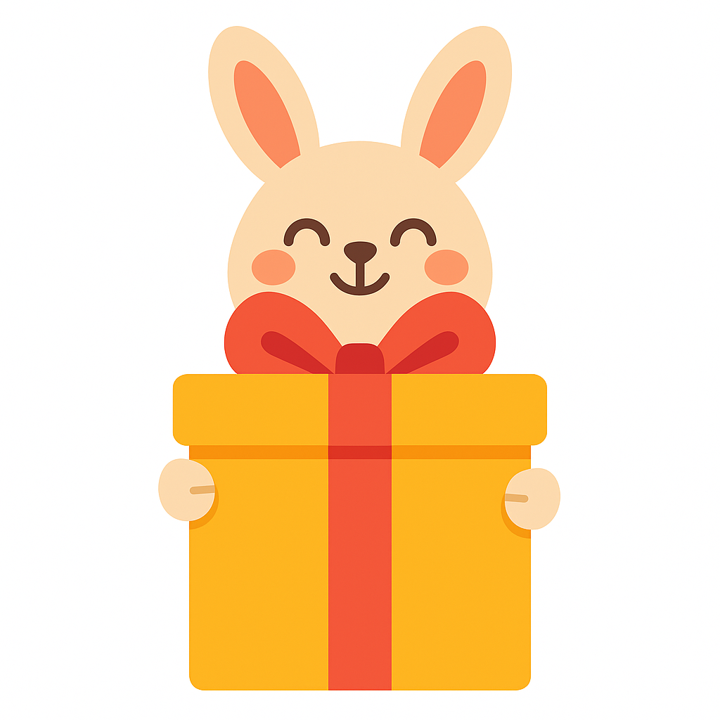 nyuszi ajándékot kap