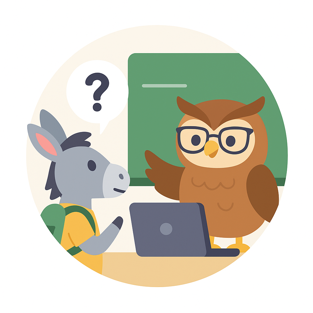 szamár diák kérdezi a bagoly tanárt