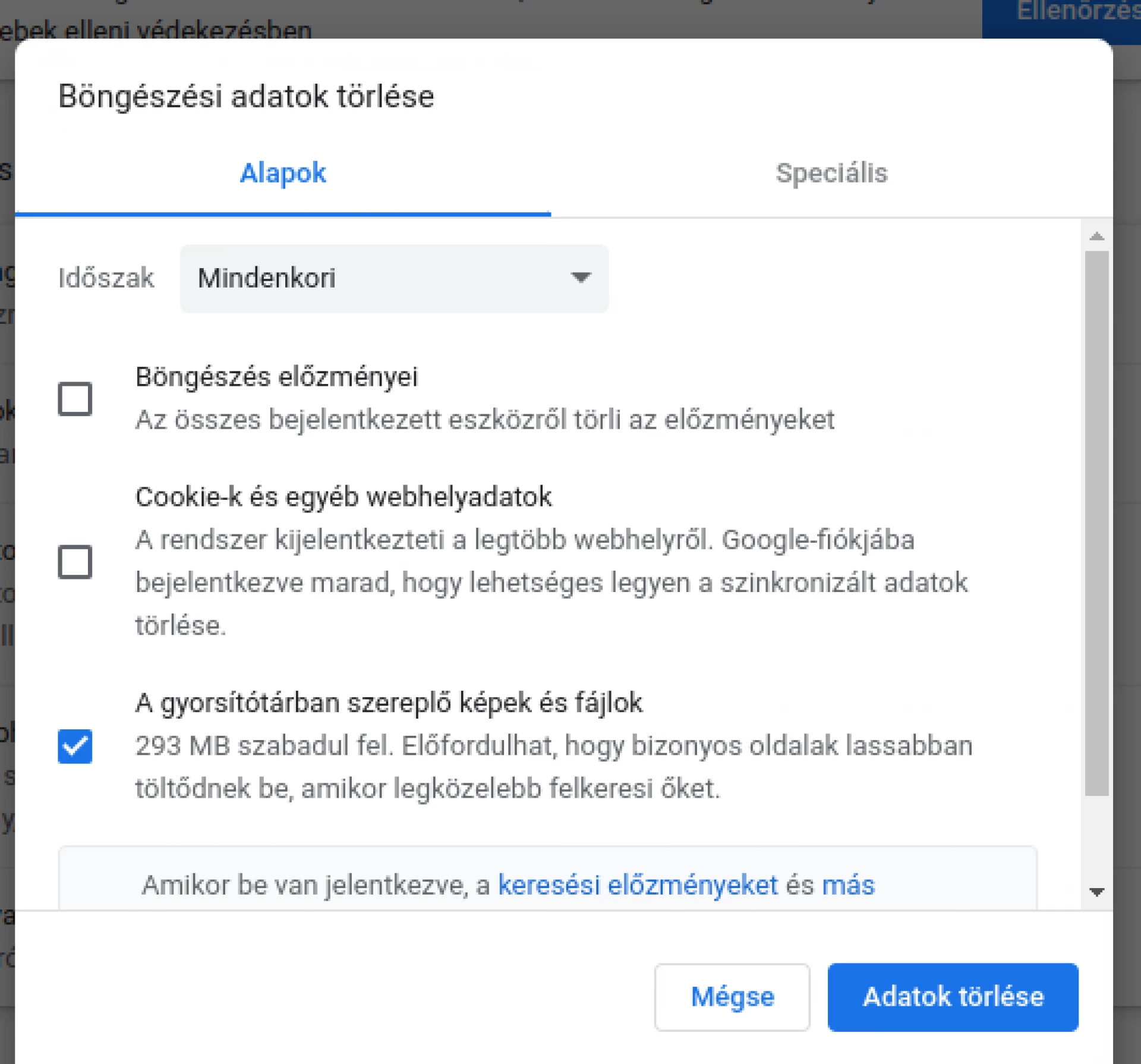 böngésző süti törléss
