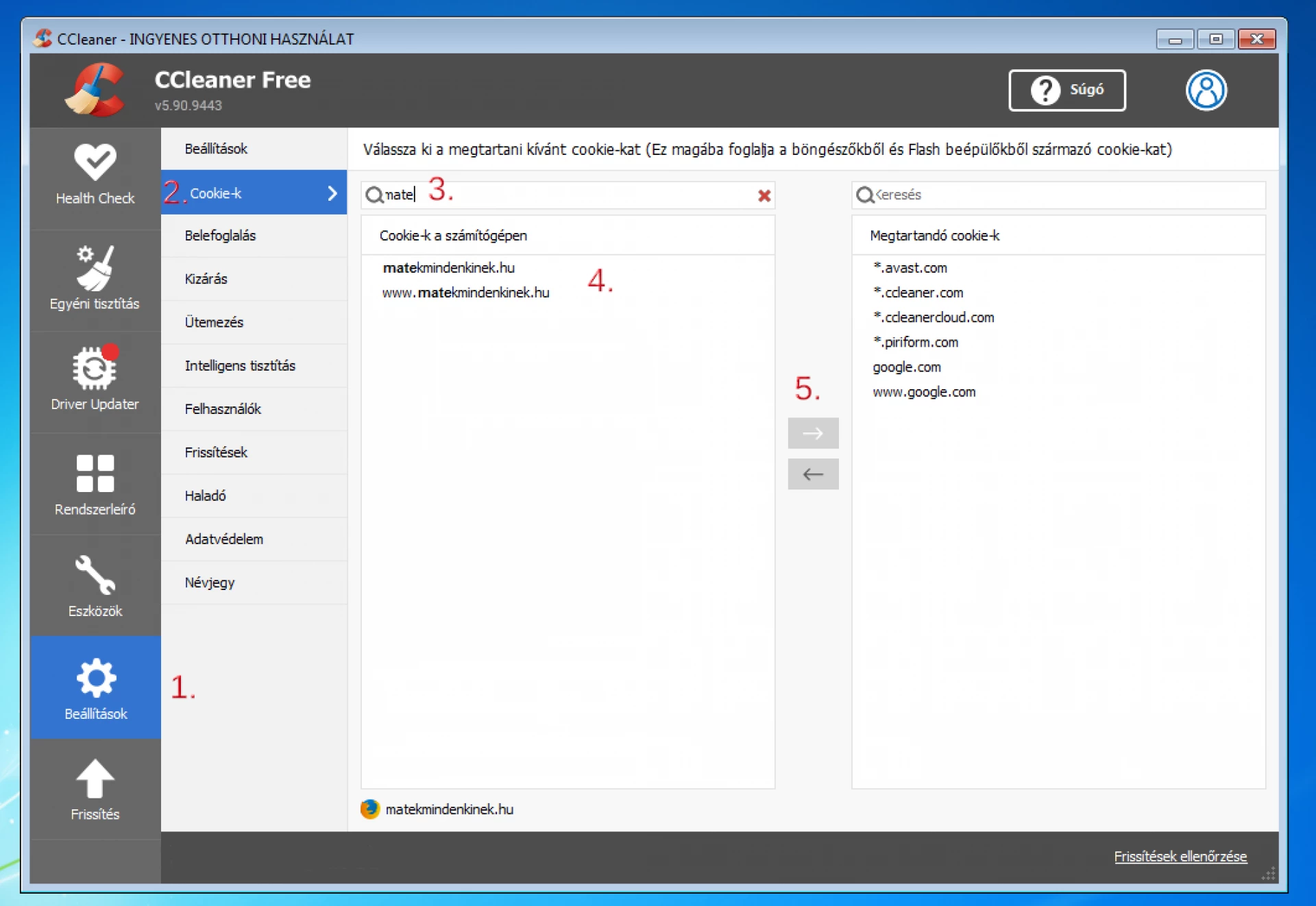 böngésző süti törléss