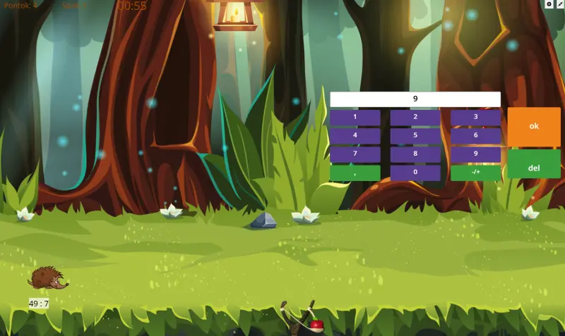 Gyakorló játék a 2. osztályos matek tananyagban (osztás 7-tel)