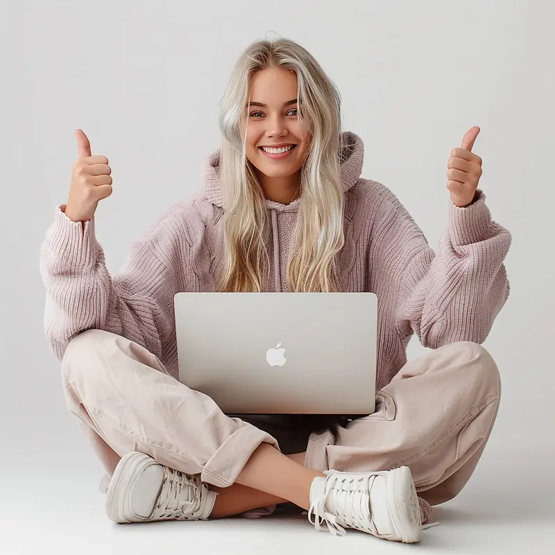 Tanuló felvételiző lány iPaden készül