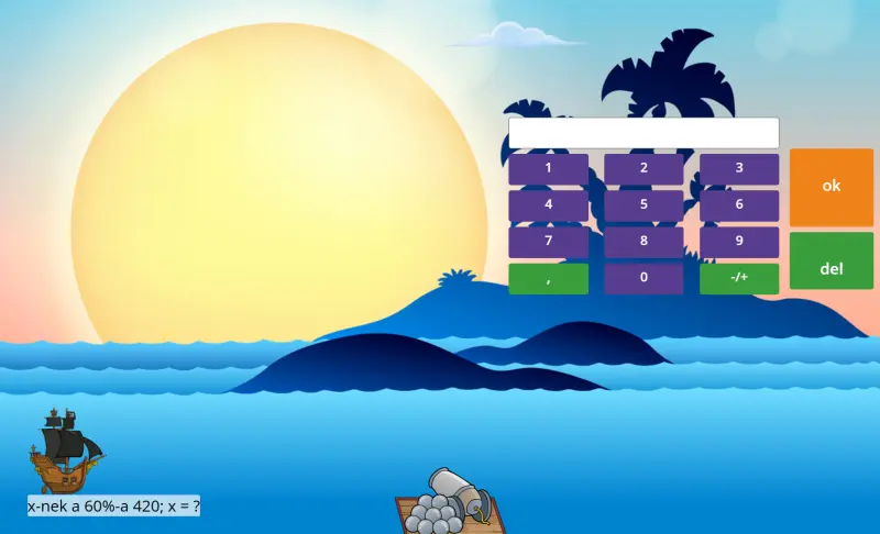 Gyakorló játék a 6. osztályos matek tananyagban