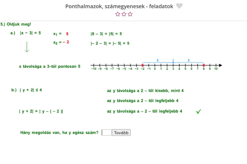 Képernyőfotó a 9. osztályos Matek Oázis interaktív tananyagból 