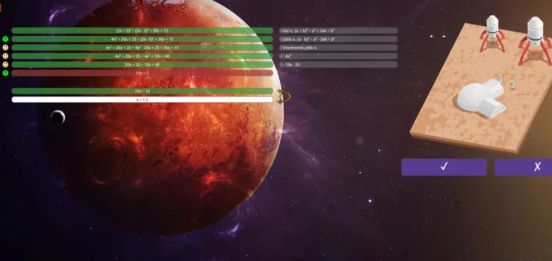 Gyakorló játék a 9. osztályos matek tananyagban