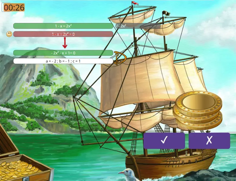 Gyakorló játék a 9. osztályos matek tananyagban