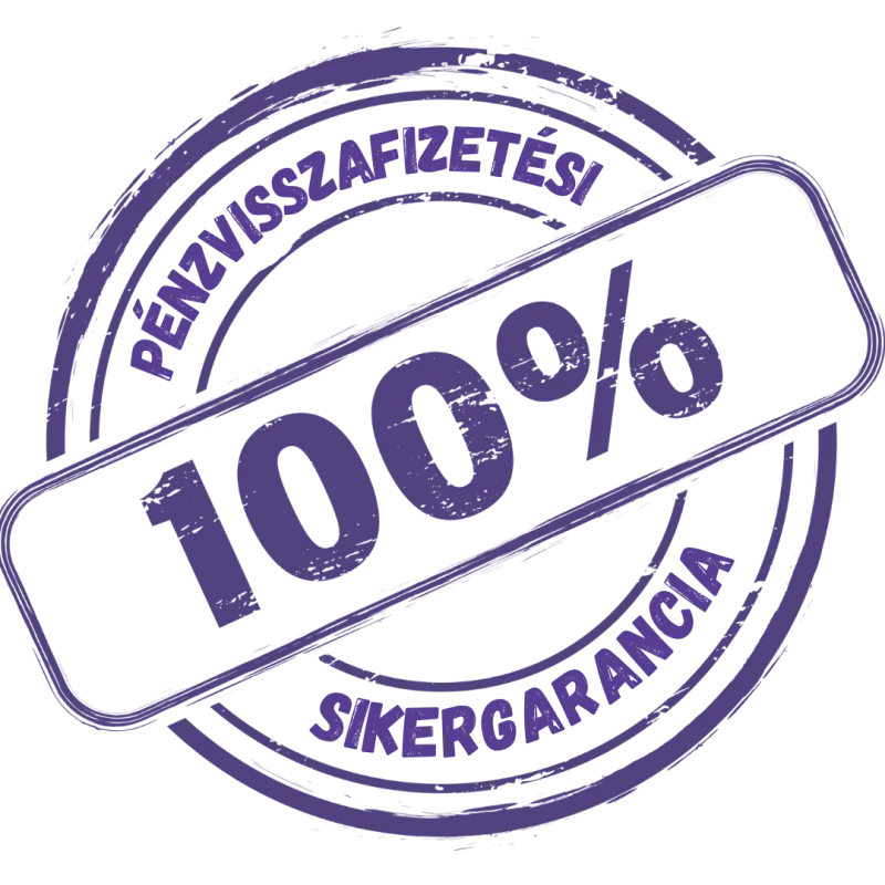 100% pénzvisszafizetési garancia jelvény