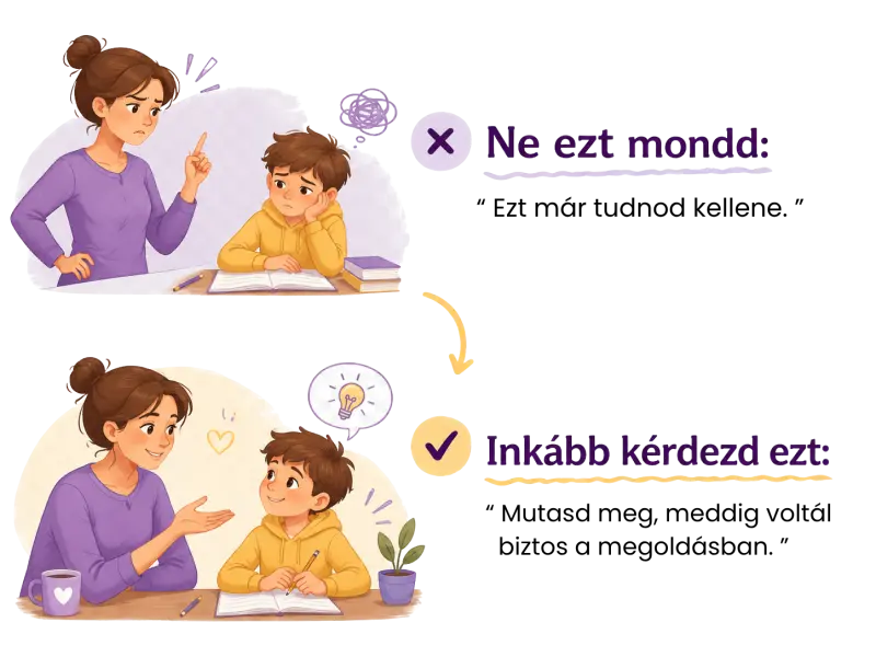 Mit mondj és mit ne mondj, amikor a gyermek hibázik matekgyakorlás közben