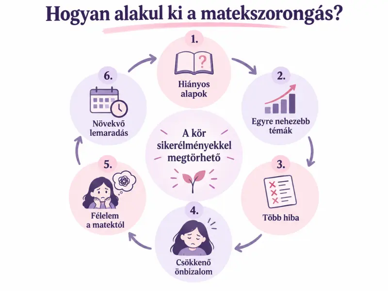 A matekszorongás kialakulásának körforgása