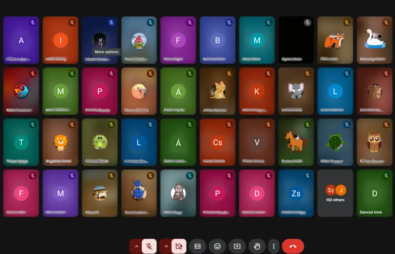 Diákok egy webináriumon résztvevőként