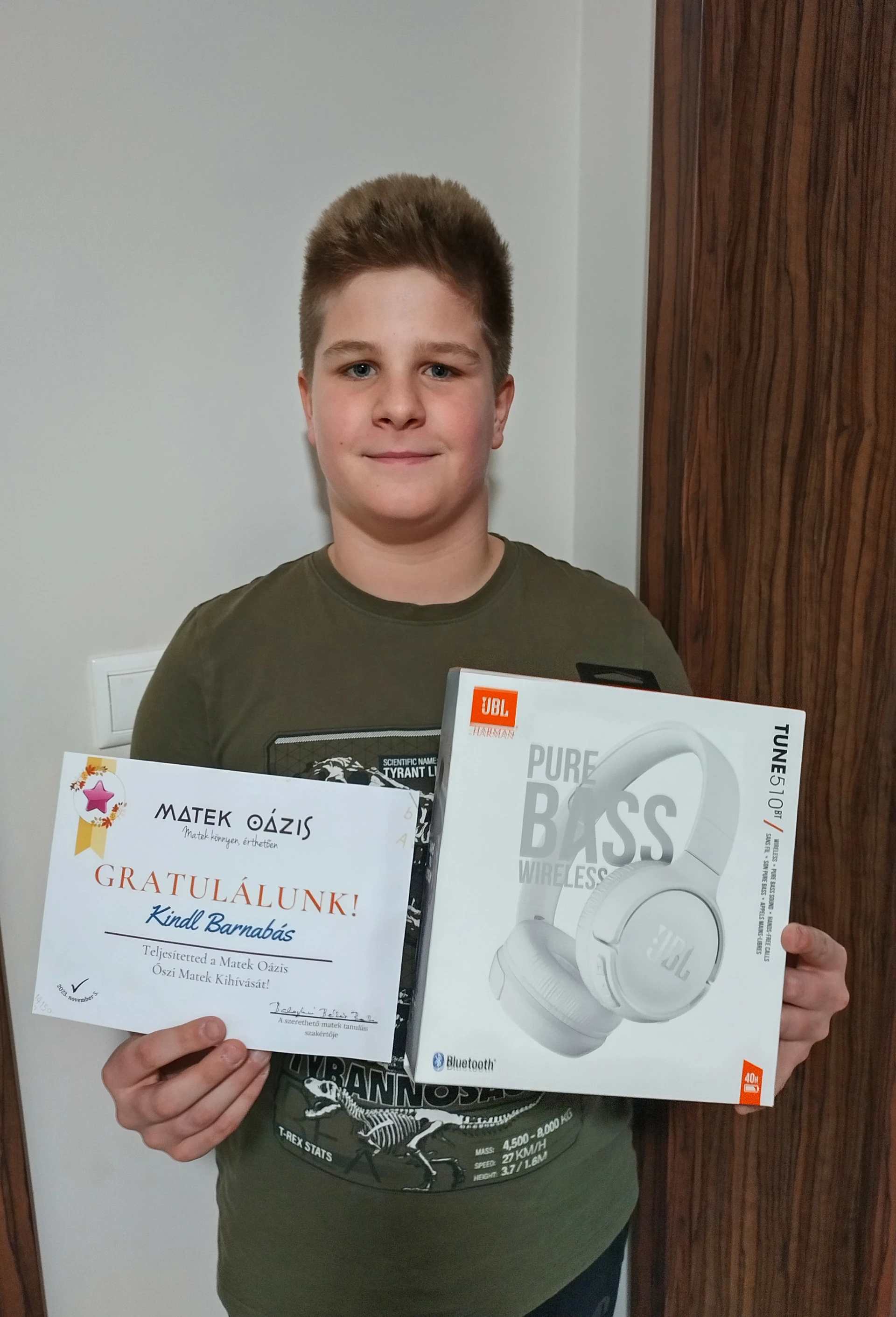 Kindl Barnabás, tanuló